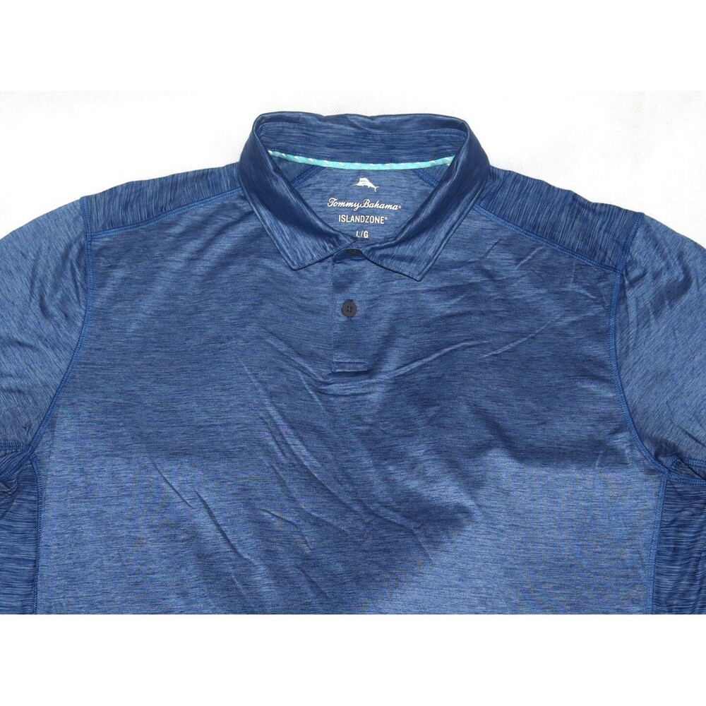 Tommy Bahama Island Zone Delray ST225201 Ocean Deep‎ Blue Polo Shirt Size Large - Picture 2 of 10